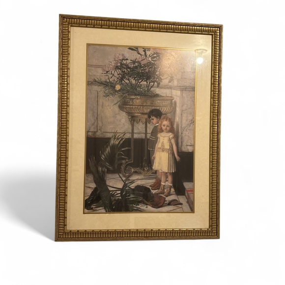 The Broken Flower Pot Jan Frans Verhas Vintage Art Print 40x30 Framed Wall Decor - Picture 2 of 6